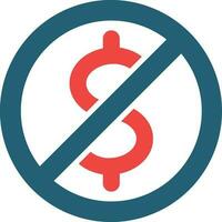 No Money Glyph Two Color Icon For Personal And Commercial Use. vector