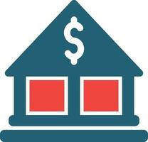 Bank Glyph Two Color Icon For Personal And Commercial Use. vector