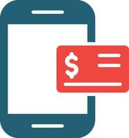 Mobile Banking Glyph Two Color Icon For Personal And Commercial Use. vector
