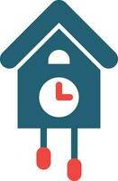 Cuckoo Clock Glyph Two Color Icon For Personal And Commercial Use. vector