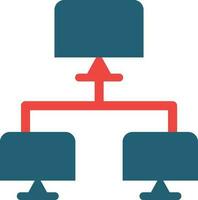 Peer To Peer Glyph Two Color Icon For Personal And Commercial Use. vector