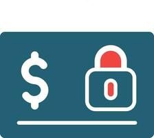 Secure Payment Glyph Two Color Icon For Personal And Commercial Use. vector