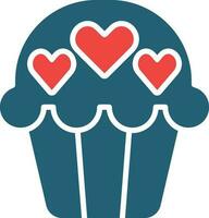 Muffin Glyph Two Color Icon For Personal And Commercial Use. vector