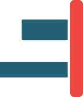 Horizontal Right Align Glyph Two Color Icon For Personal And Commercial Use. vector