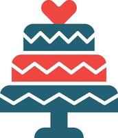 Wedding Cake Glyph Two Color Icon For Personal And Commercial Use. vector