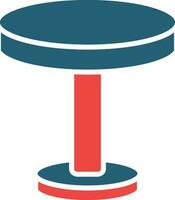 Round Table Glyph Two Color Icon For Personal And Commercial Use. vector