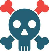 Skull Glyph Two Color Icon For Personal And Commercial Use. vector