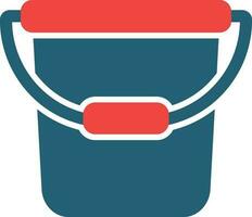 Water Bucket Glyph Two Color Icon For Personal And Commercial Use. vector