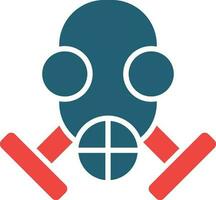 Gas Mask Glyph Two Color Icon For Personal And Commercial Use. vector