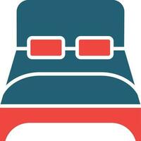 Double Bed Glyph Two Color Icon For Personal And Commercial Use. vector