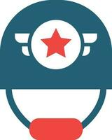 Helmet Glyph Two Color Icon For Personal And Commercial Use. vector