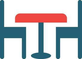 Dining Table Glyph Two Color Icon For Personal And Commercial Use. vector