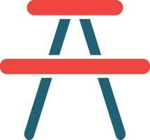 Picnic Table Glyph Two Color Icon For Personal And Commercial Use. vector