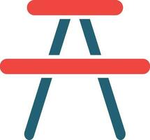 Picnic Table Glyph Two Color Icon For Personal And Commercial Use. vector