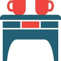Coffee Table Glyph Two Color Icon For Personal And Commercial Use. vector