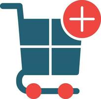 Add To Cart Glyph Two Color Icon For Personal And Commercial Use. vector