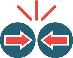Collision Glyph Two Color Icon For Personal And Commercial Use. vector