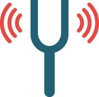 Tuning Fork Glyph Two Color Icon For Personal And Commercial Use. vector