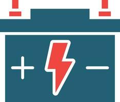 Battery Glyph Two Color Icon For Personal And Commercial Use. vector