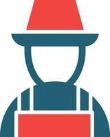 Farmer Glyph Two Color Icon For Personal And Commercial Use. vector