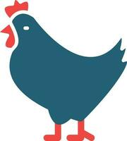 Chicken Glyph Two Color Icon For Personal And Commercial Use. vector