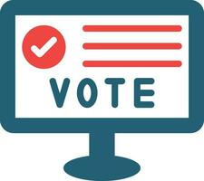 Online Voting Glyph Two Color Icon For Personal And Commercial Use. vector