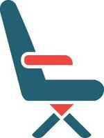 Chair Glyph Two Color Icon For Personal And Commercial Use. vector