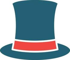 Top Hat Glyph Two Color Icon For Personal And Commercial Use. vector