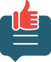 Positive Review Glyph Two Color Icon For Personal And Commercial Use. vector