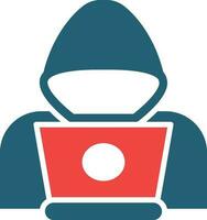 Hacker Glyph Two Color Icon For Personal And Commercial Use. vector
