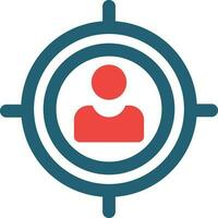 Targeted Glyph Two Color Icon For Personal And Commercial Use. vector