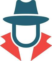 Spy Glyph Two Color Icon For Personal And Commercial Use. vector