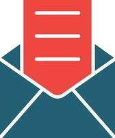 Open Email Glyph Two Color Icon For Personal And Commercial Use. vector
