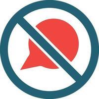 No Message Glyph Two Color Icon For Personal And Commercial Use. vector