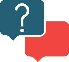 Faq Glyph Two Color Icon For Personal And Commercial Use. vector