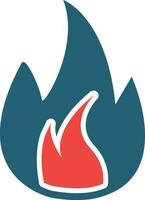Flame Glyph Two Color Icon For Personal And Commercial Use. vector