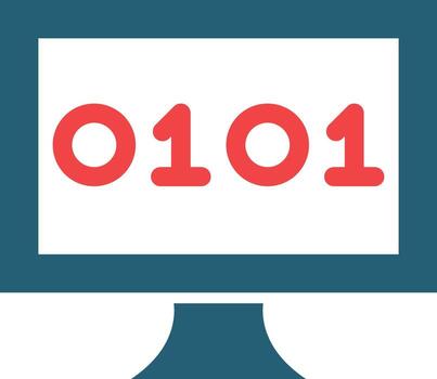 binario código glifo dos color icono para personal y comercial usar. vector