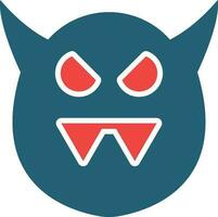 Evil Glyph Two Color Icon For Personal And Commercial Use. vector