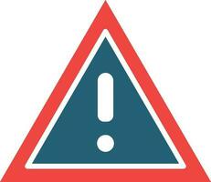 Warning Glyph Two Color Icon For Personal And Commercial Use. vector