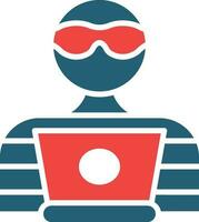 Robber Glyph Two Color Icon For Personal And Commercial Use. vector