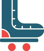 Skates Glyph Two Color Icon For Personal And Commercial Use. vector