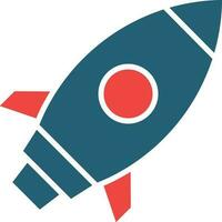Rocket Glyph Two Color Icon For Personal And Commercial Use. vector