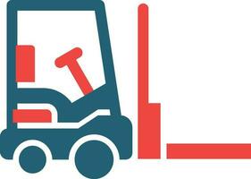 ForkLifter Glyph Two Color Icon For Personal And Commercial Use. vector