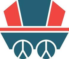 Wagon Glyph Two Color Icon For Personal And Commercial Use. vector