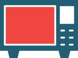Microwave Glyph Two Color Icon For Personal And Commercial Use. vector