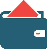 Wallet Glyph Two Color Icon For Personal And Commercial Use. vector