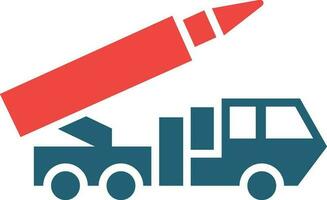 Missile Truck Glyph Two Color Icon For Personal And Commercial Use. vector