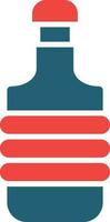 Water Bottle Glyph Two Color Icon For Personal And Commercial Use. vector
