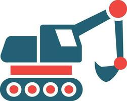 Excavator Glyph Two Color Icon For Personal And Commercial Use. vector