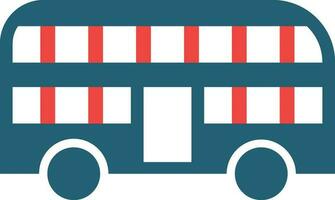 Double Bus Glyph Two Color Icon For Personal And Commercial Use. vector